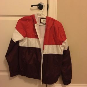 red windbreaker